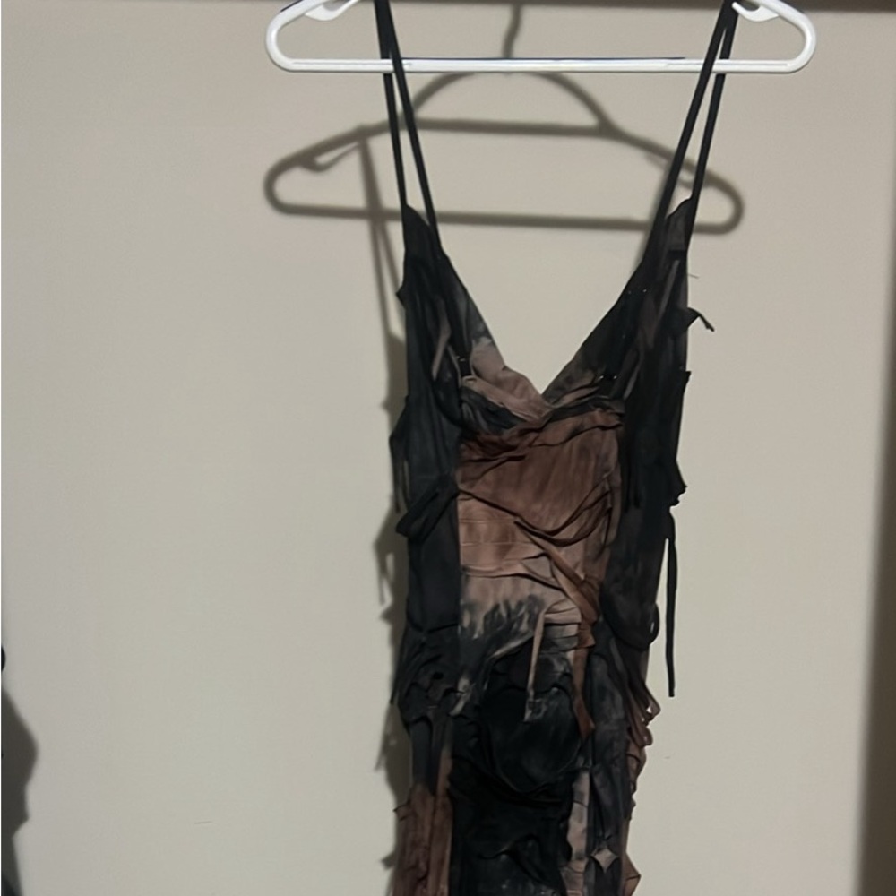 Elegant Black and Brown Women's Dress